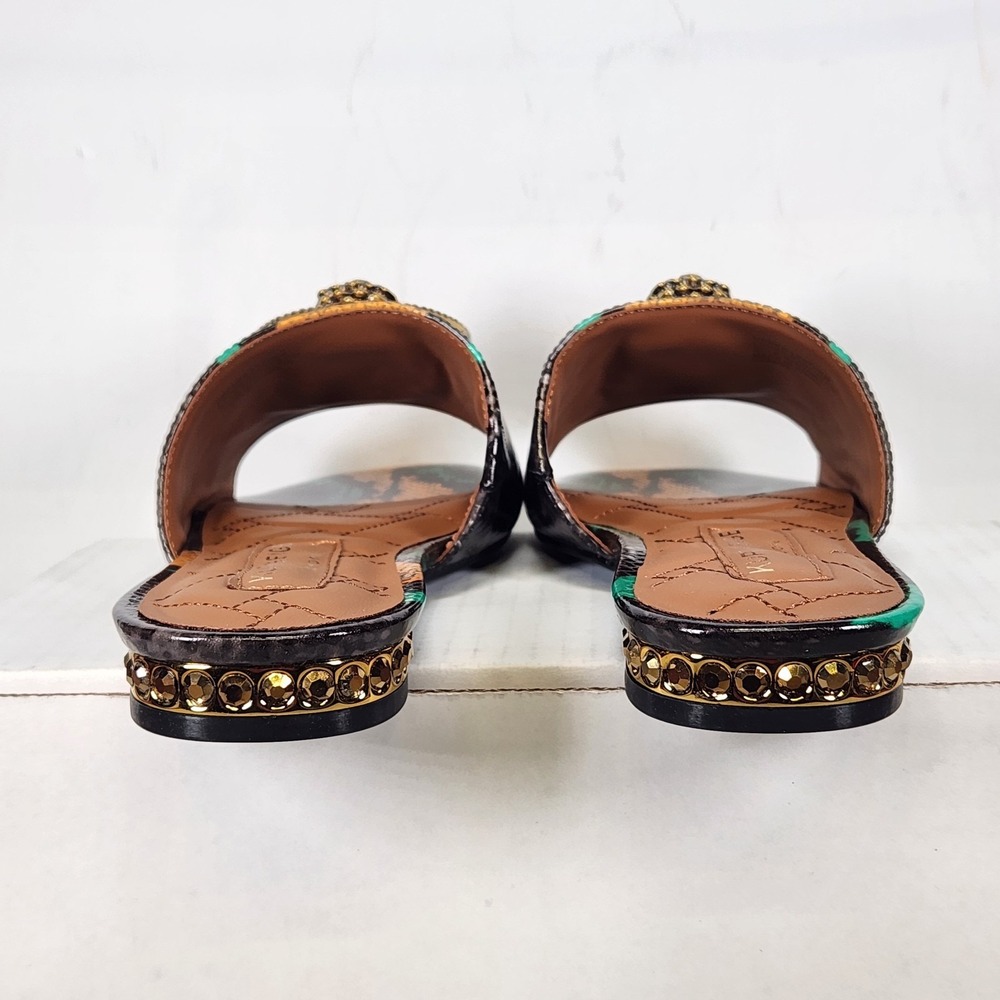 Kurt Geiger Chelsea Flat Sandal Women Size 11 Grey Multi Snake Eagle Head Slide - Picture 8 of 10